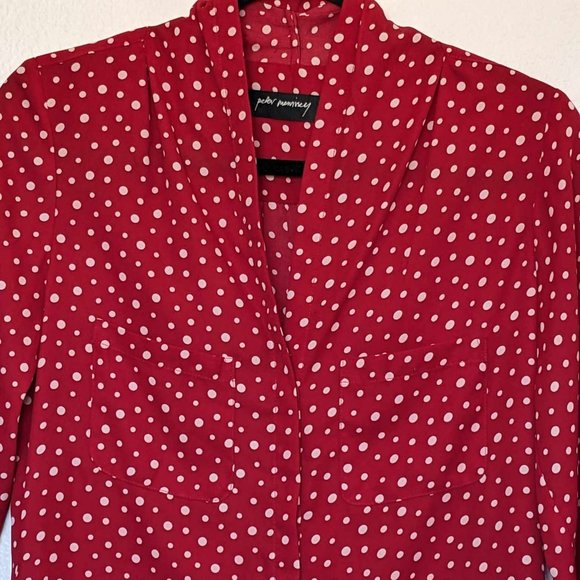 Peter Morrissey - Red Polka Dot Blouse - Size 6 - Picture 7 of 11